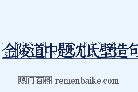 金陵道中题沈氏壁造句是什么意思的图片
